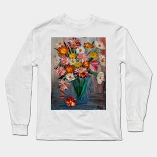 some mixed color carnation in metallic vase Long Sleeve T-Shirt